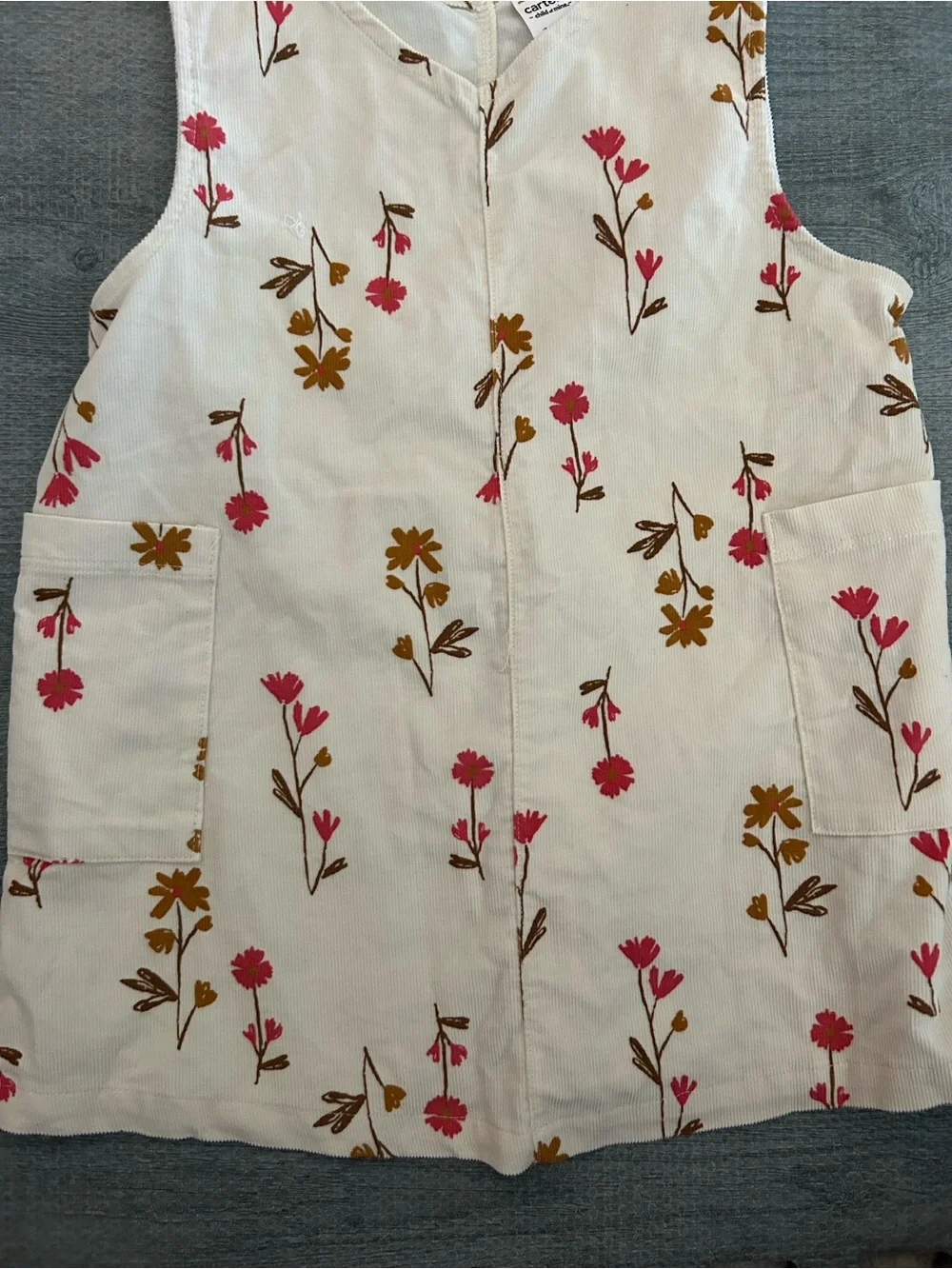Carter's Cream Dress with Pink and Brown Floral Print